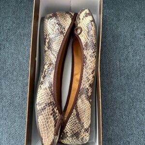 New - Franco Sarto Snakeskin Ballet Flats, Size 10M